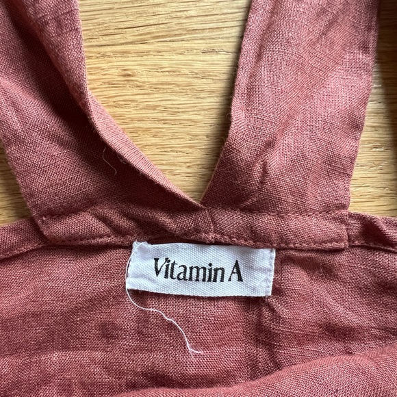 Vitamin A cropped mauve 100% linen top NWOT - Picture 3 of 5